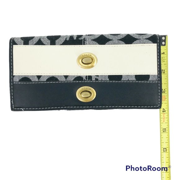 COACH POPPY SIGNATURE WALLET LEATHER AND CANVAS - Picture 8 of 11